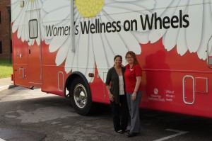 Teri Duell (left) and Felicia Jackson (right) at the Women's Wellness on Wheels. Photo by Jims Porter.