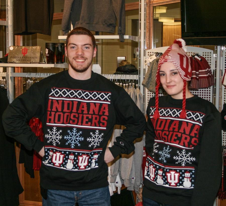 Julie Faulds, bookstore manager, said the idea for a school themed ugly sweater originated at Indiana State University and spread quickly throughout the state of Indiana. 
