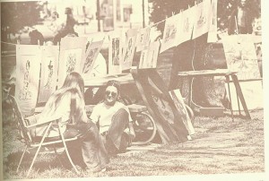 Art in the park became an annual event in Warder Park in Jeffersonville. Pictured is the spring time art festival in 1966. The picture is from the book, “Indiana University Southeast, A Brief, Informal History.”