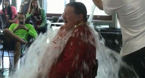 IU Southeast Chancellor Ray Wallace takes the ALS Ice Bucket Challenge.