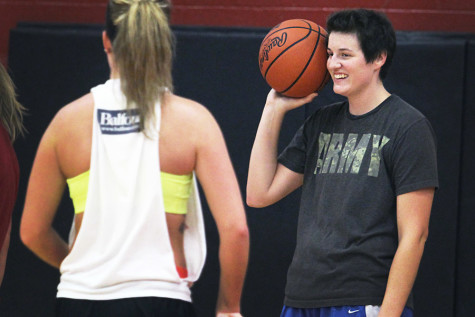 Mousty during the IUS women's basketball practice. She is a junior forward and former Indiana All-Star.