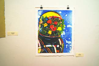 Kacey Slones austronaut print was excepted into this semesters Annual Juried Student Art Exhibition at IU Southeast