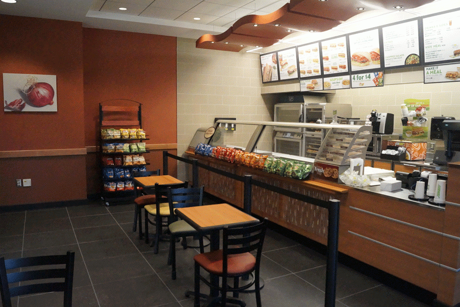 The new Subway located in the IU Southeast Library. 