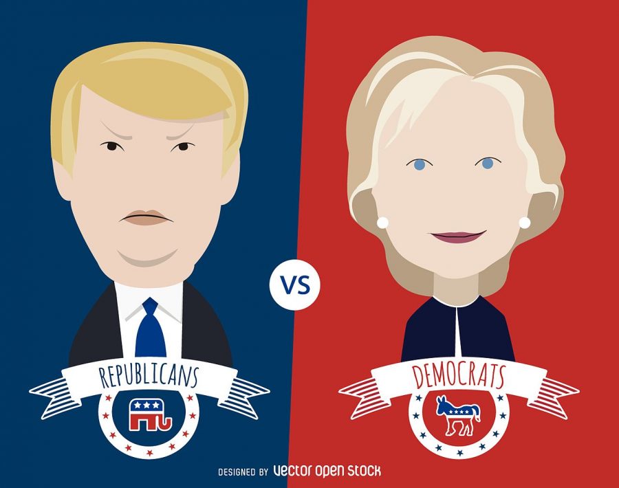 Creative Commons  illustration featuring Donald Trump and Hillary Clinton.