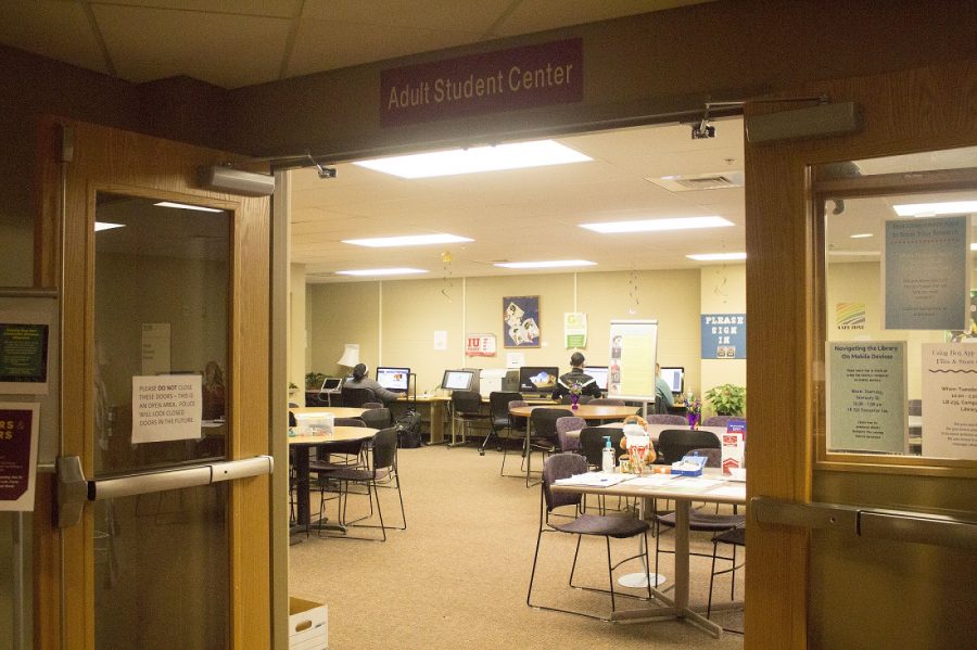 The Adult Student Center is located on the top floor of University Center South in room 206.