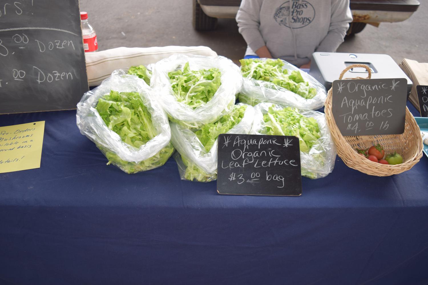 Throughout the winter and spring Wheatley sells fresh organic produce grown by the aquaponic method.Some of their wares include fresh lettuces, radishes,tomatoes, and several types of mushrooms.