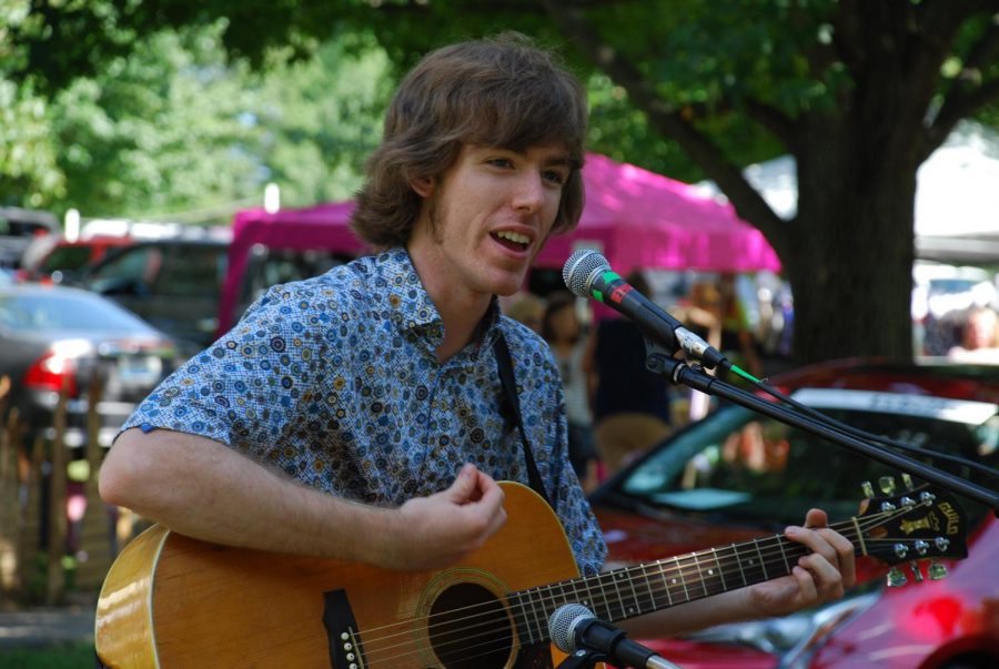 Jacob McDaniel on the Ferdinand Folk Fest Market Stage.