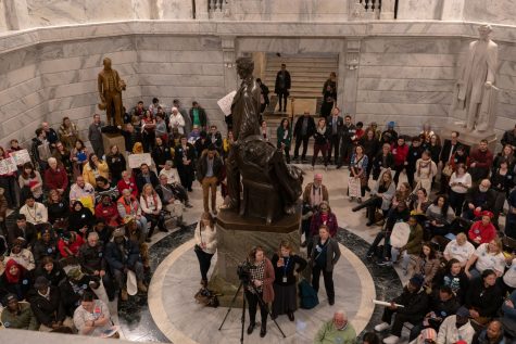 The center of the capitol building was filled with refugees and other supporters.