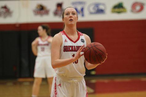 Hockman lines up a pair of free throws from the Grenadiers game against Brescia Univeristy. Photo by Tamar Kelly