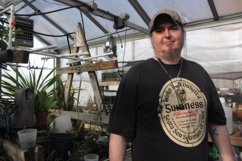 Daughtery has enjoyed taking care of the main greenhouse for over two years and said the greenhouse provides great opportunities for IU Southeast students. Photo by Callie Manias.