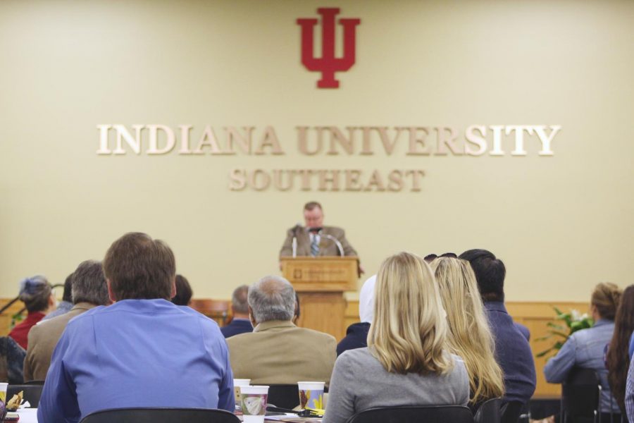 IUS Chancellor Ray Wallace discusses plans to slow declining student population at annual State of the Campus Address