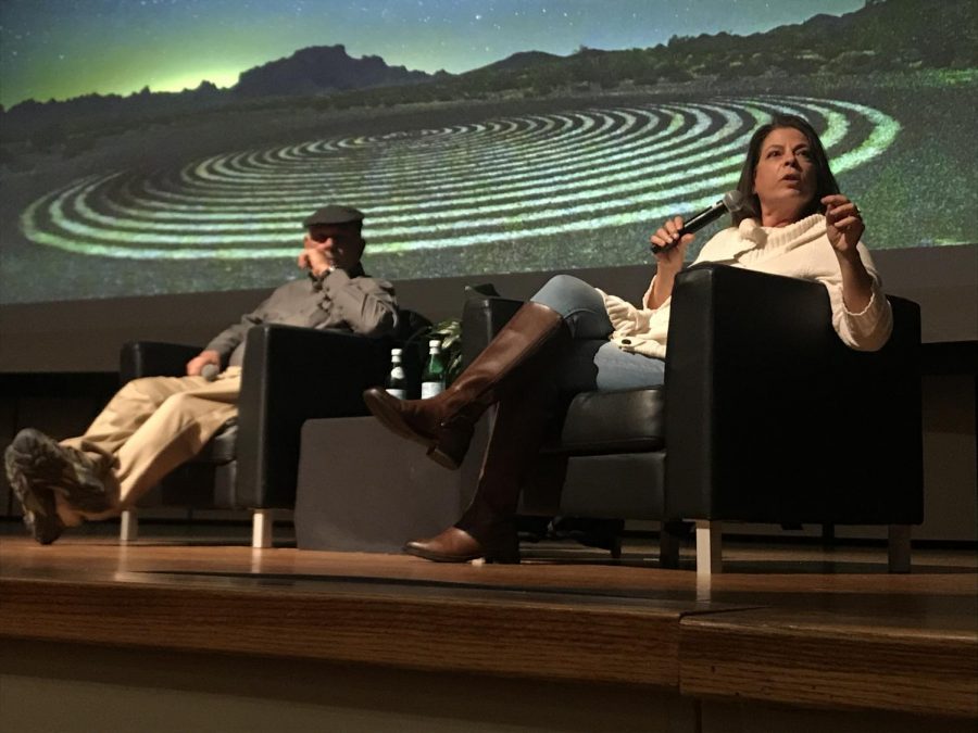 Tamara Gooch (right) answers a question while Jess Lee listens. Photo by Sydney Randall.