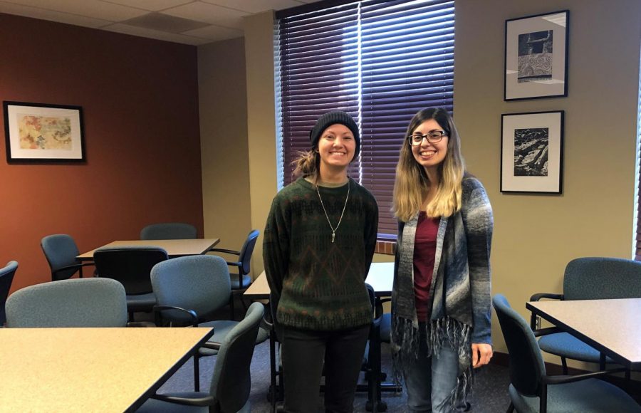GREENadiers President Sidney Farmer (left) and Vice President Lucia Rodriguez at the clubs first meeting on Wednesday, Jan. 22.