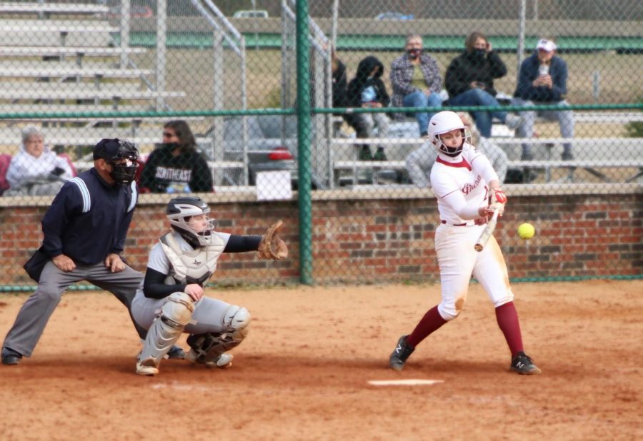 Ellie+Jackman+rips+an+RBI+single+to+centerfield%2C+driving+in+Ysa+Fox.+The+hit+completed+a+late+Grenadier+rally+to+take+game+two+of+a+doubleheader+against+Huntington+University+on+March+13.