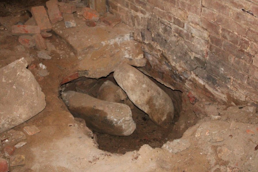 Some local historians believe that tunnels such as this one in the basement of Parlour Pizza in New Albany are linked to the Underground Railroad. Floyd County Historian Dave Barksdale countered by saying that these tunnels served